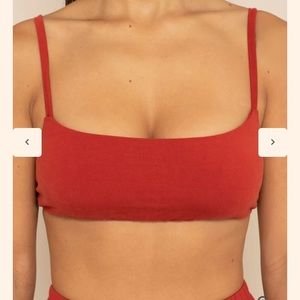 Cherry red bra by Harathelabel. Size medium.